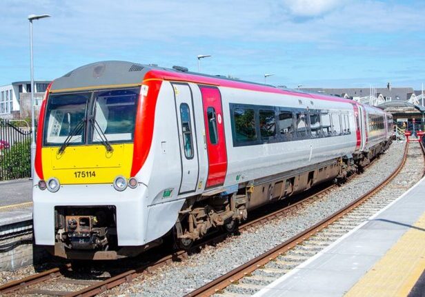 Class 175 test train at Newquay station